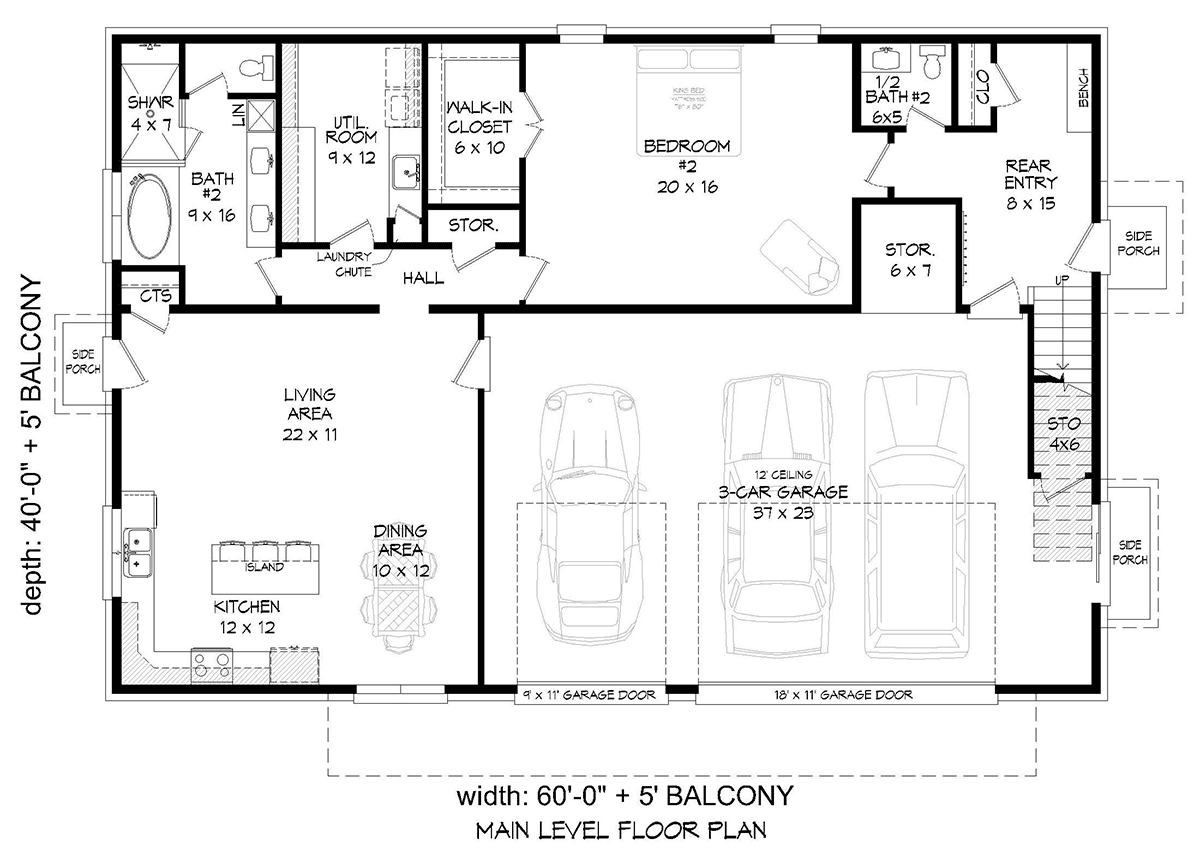 Contemporary Level One of Plan 81512