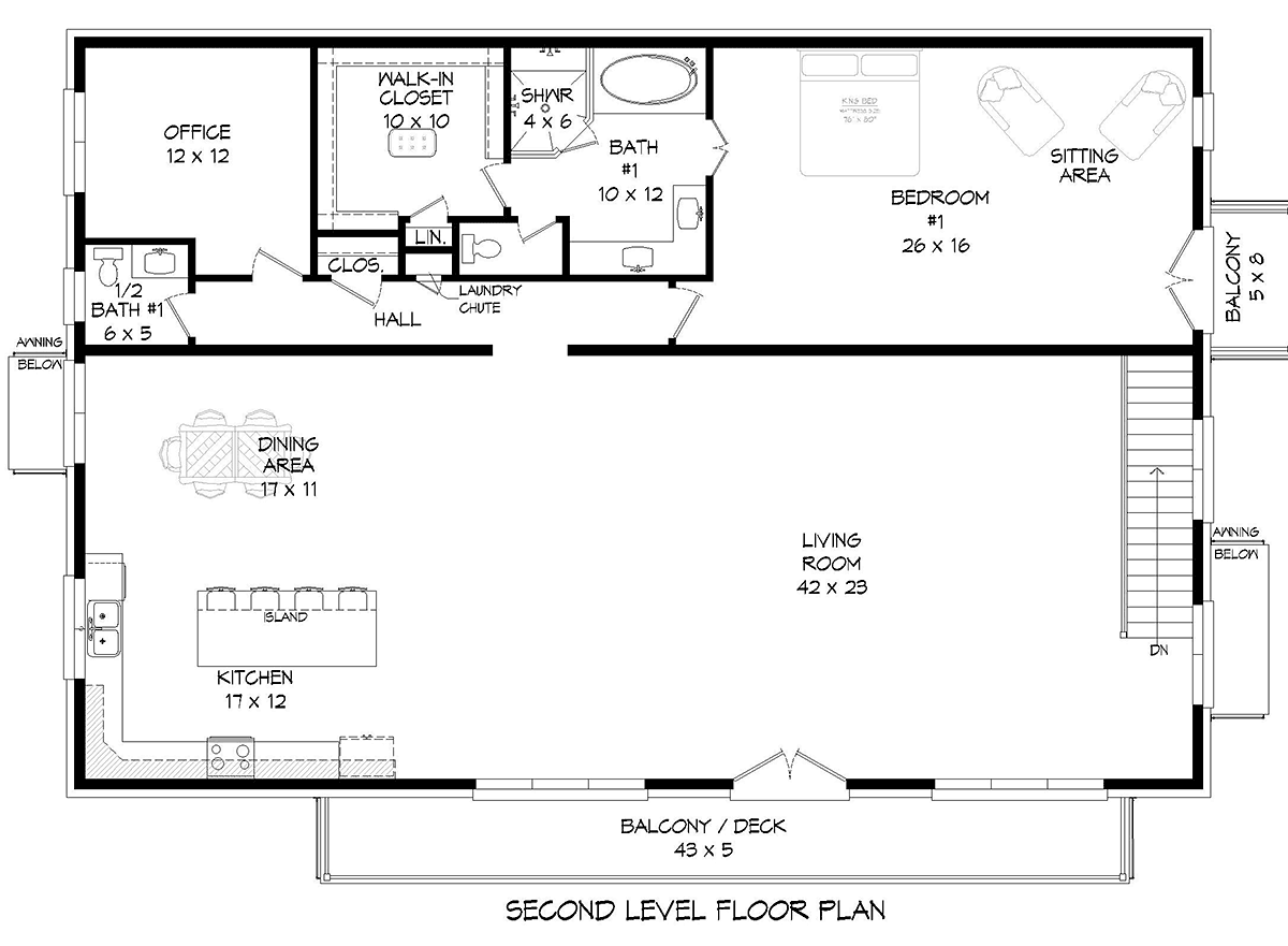 Contemporary Level Two of Plan 81512
