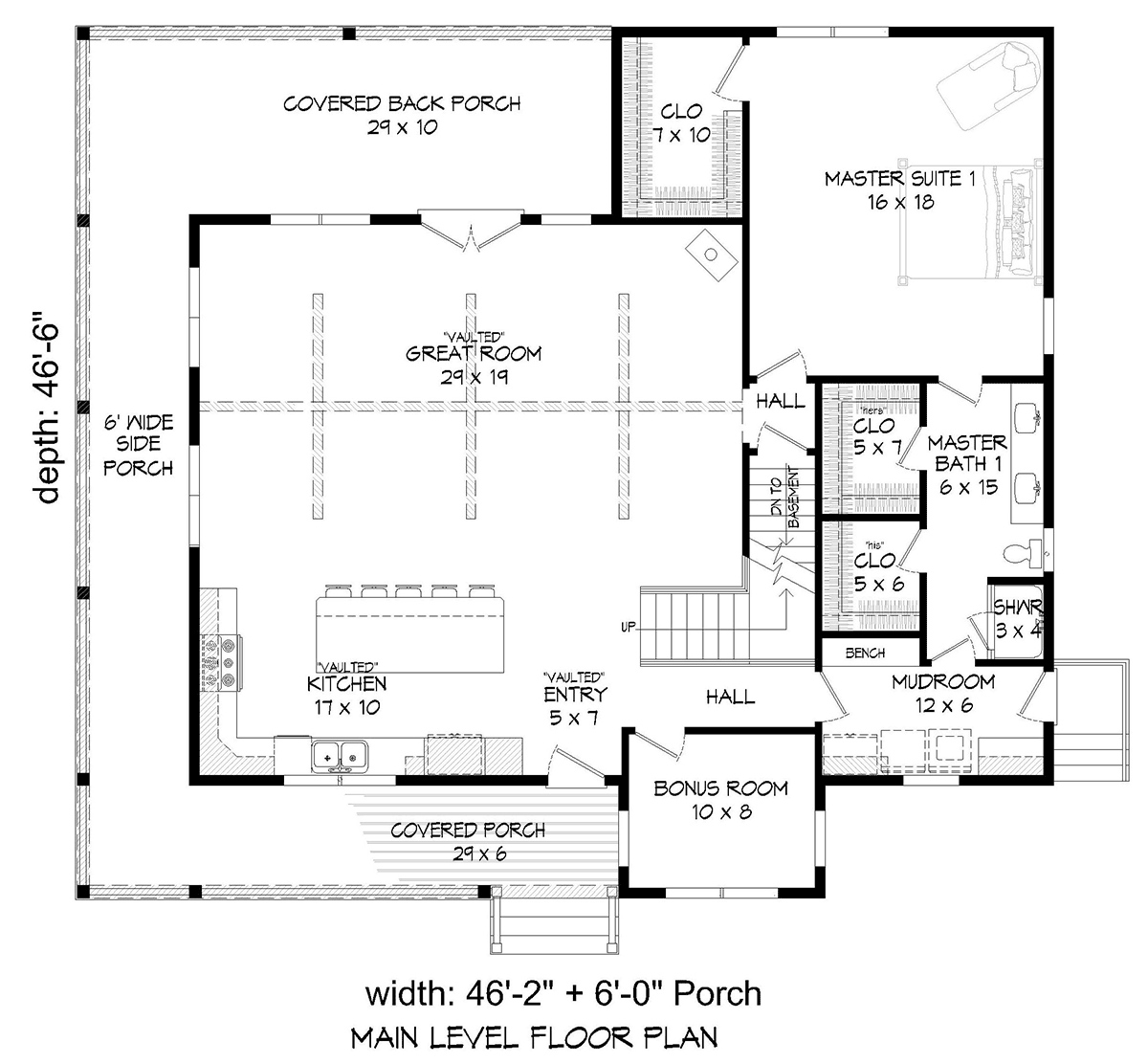 Cottage Country Farmhouse Traditional Level One of Plan 81513