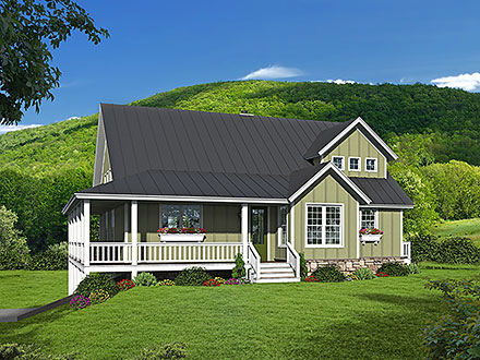 Cottage Country Farmhouse Traditional Elevation of Plan 81513