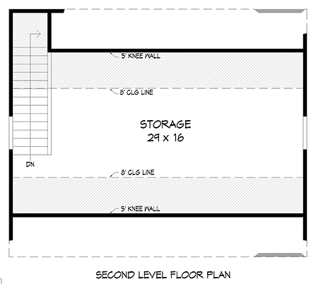 Garage Plan 81515 - 2 Car Garage Second Level Plan
