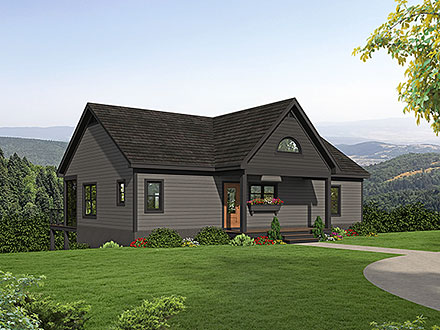 Country Farmhouse Ranch Traditional Elevation of Plan 81516