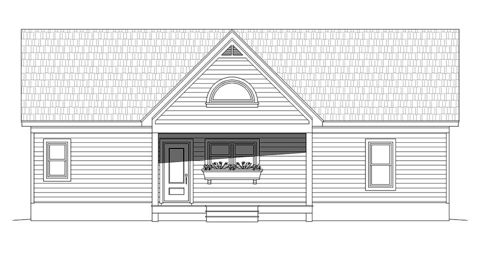 Country, Farmhouse, Ranch, Traditional Plan with 1273 Sq. Ft., 3 Bedrooms, 2 Bathrooms Picture 4