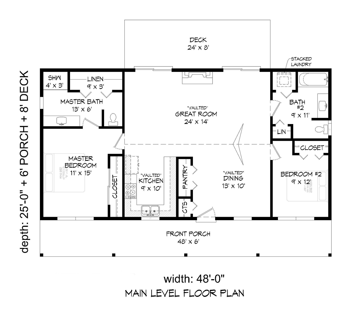 Country Farmhouse Ranch Level One of Plan 81517