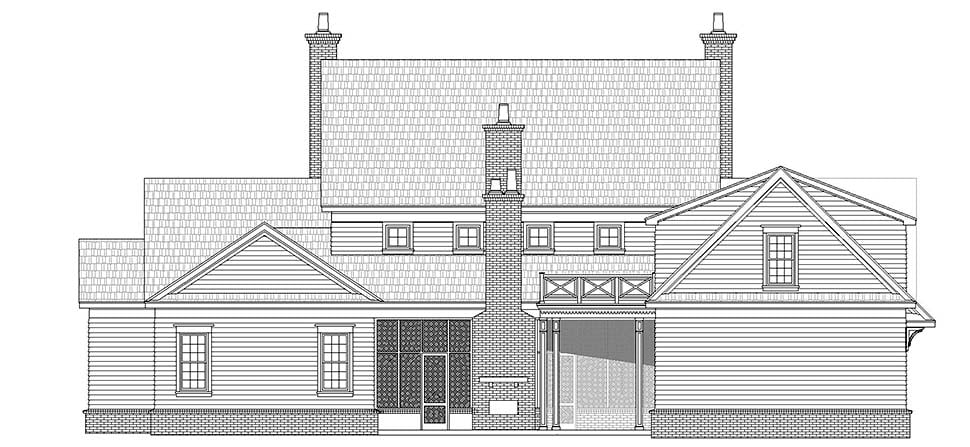 Colonial, Country, Plantation Plan with 6400 Sq. Ft., 6 Bedrooms, 6 Bathrooms, 3 Car Garage Picture 5