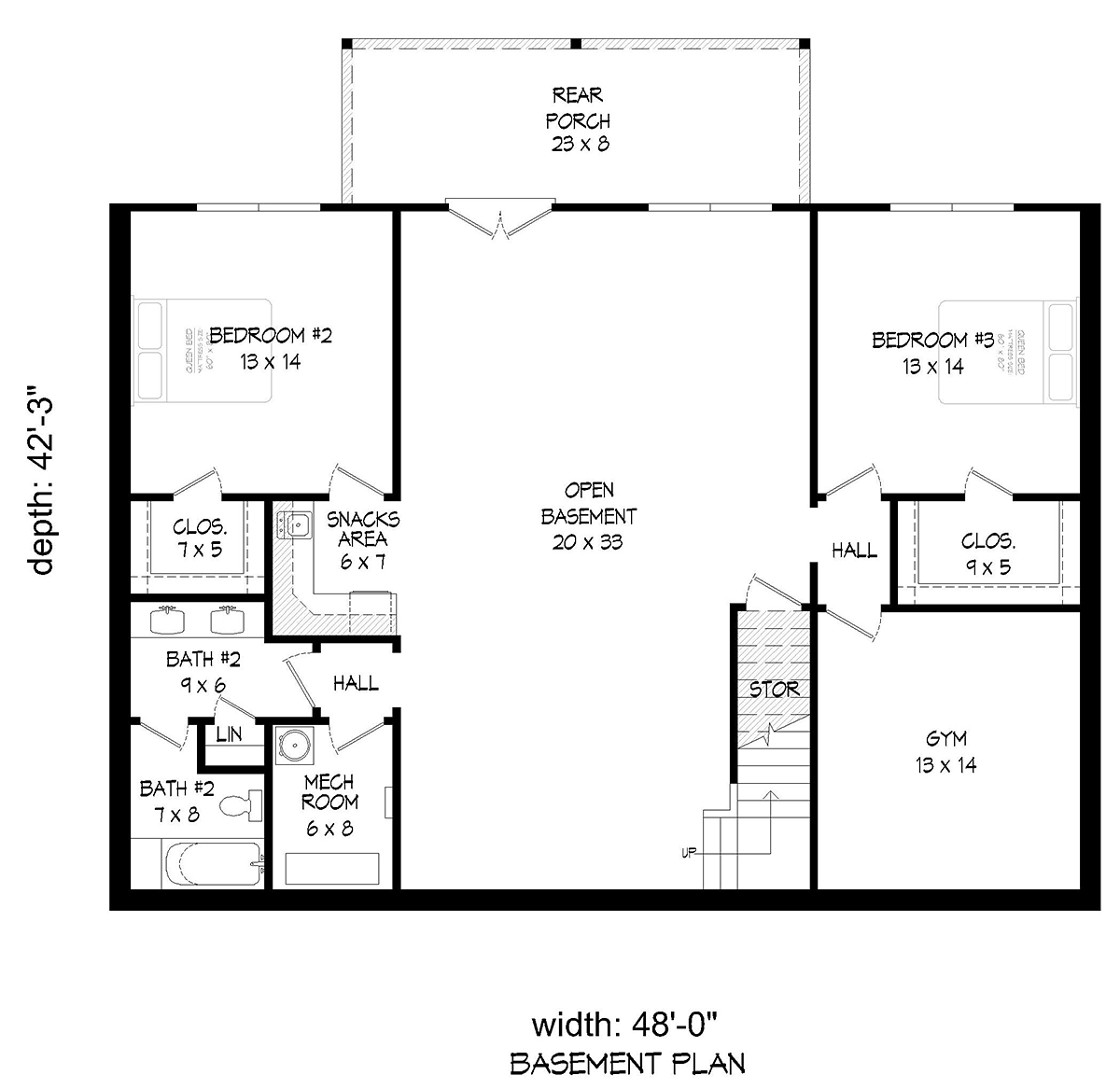 Country Traditional Lower Level of Plan 81522