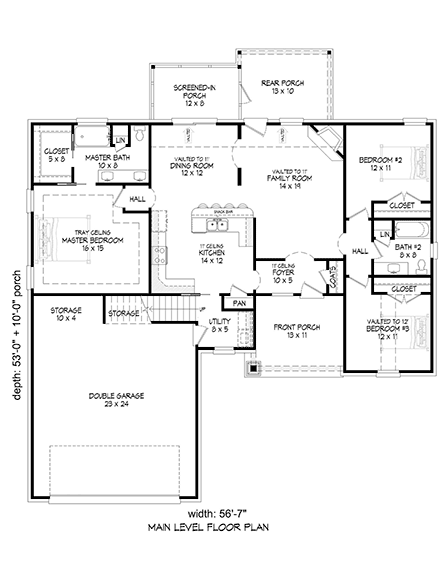 House Plan 81523 First Level Plan