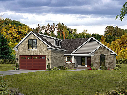 Contemporary Country Traditional Elevation of Plan 81523