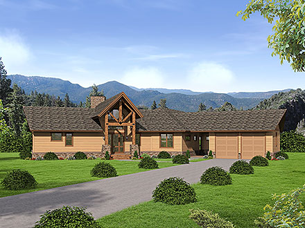 Bungalow Country Craftsman Ranch Traditional Elevation of Plan 81525