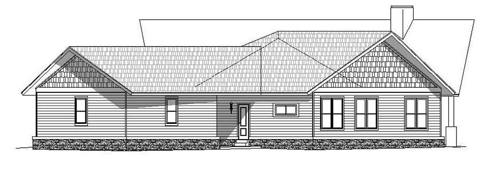 Bungalow, Country, Craftsman, Ranch, Traditional Plan with 2943 Sq. Ft., 3 Bedrooms, 3 Bathrooms, 2 Car Garage Picture 2