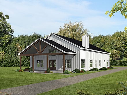 Contemporary Country Traditional Elevation of Plan 81527