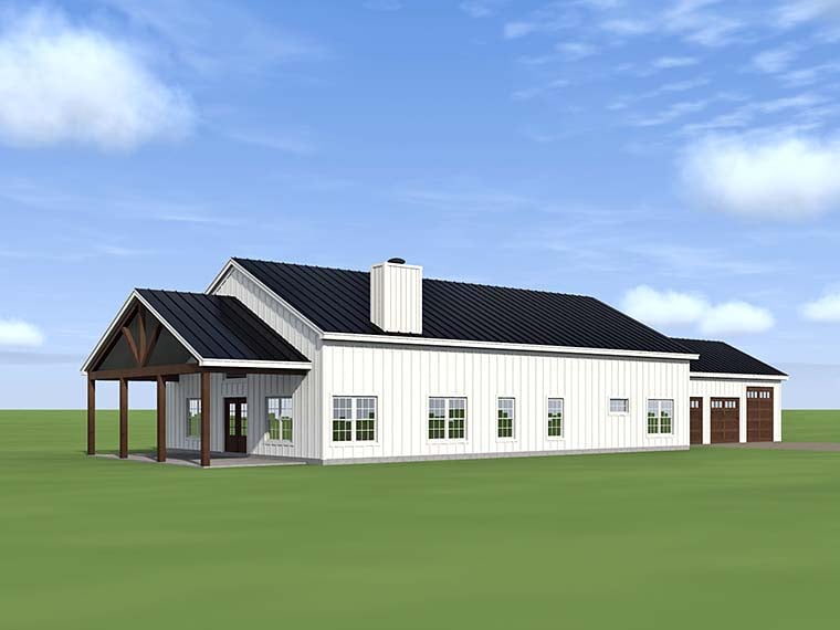 Contemporary, Country, Traditional Plan with 2896 Sq. Ft., 4 Bedrooms, 3 Bathrooms, 3 Car Garage Picture 6