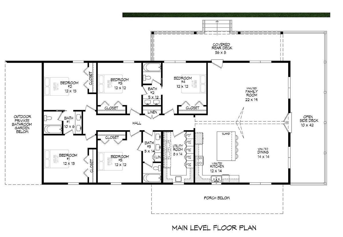 Country Ranch Traditional Level One of Plan 81528