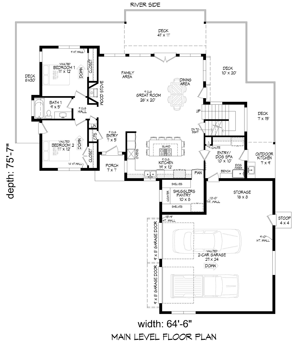 Contemporary Level One of Plan 81530