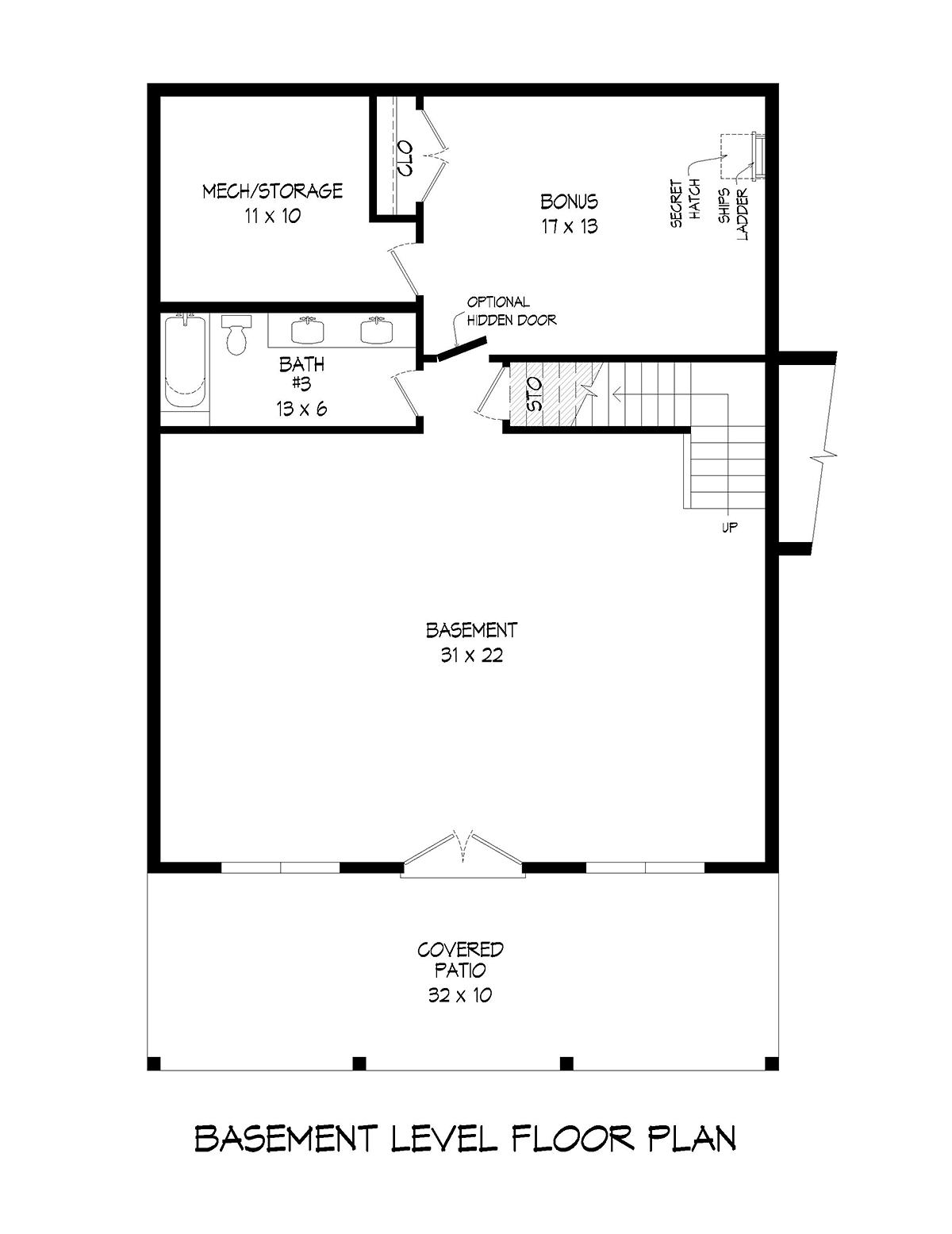 Contemporary Lower Level of Plan 81531