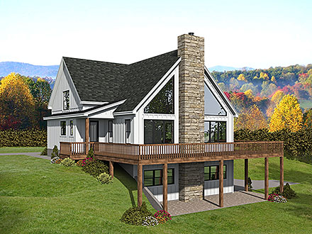 Country Farmhouse Prairie Style Traditional Elevation of Plan 81532