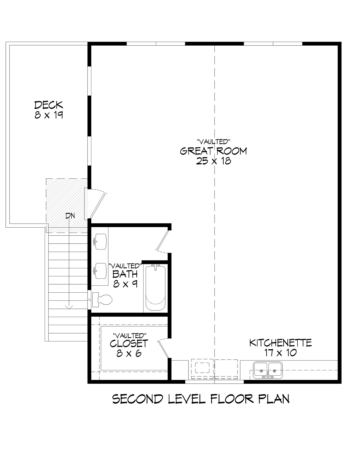 Garage-Living Plan 81533 Level Two
