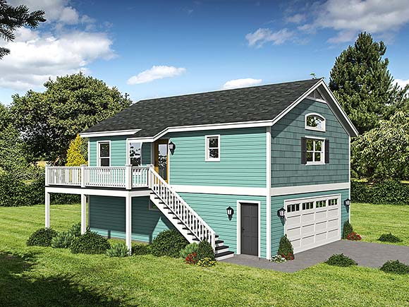 Garage-Living Plan 81533 Elevation