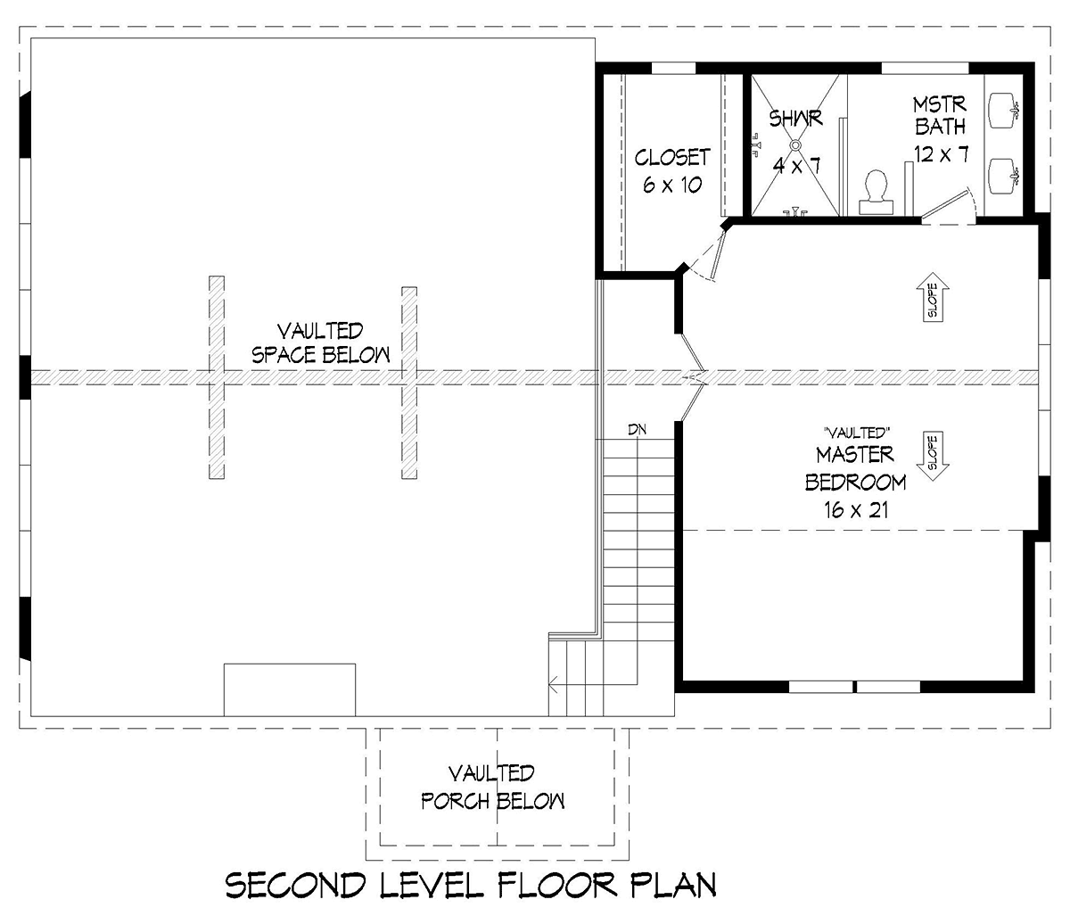 Bungalow Cabin Country Craftsman Farmhouse Prairie Style Traditional Level Two of Plan 81534