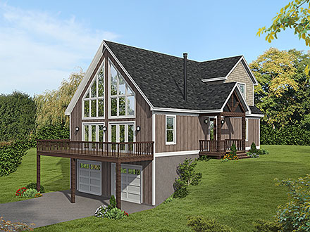 Bungalow Cabin Country Craftsman Farmhouse Prairie Style Traditional Elevation of Plan 81534