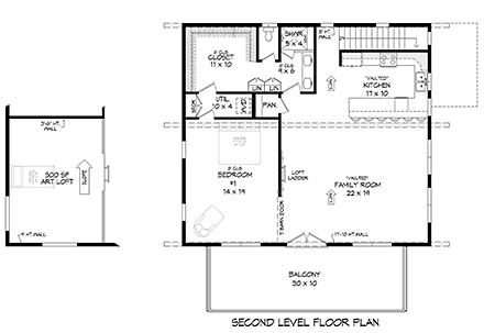 House Plan 81535 Second Level Plan