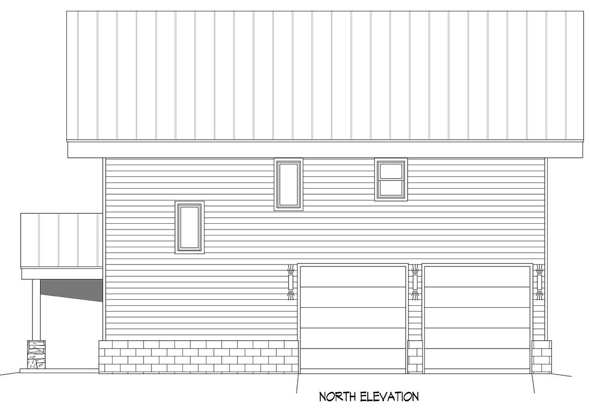 Cabin Contemporary Cottage Rear Elevation of Plan 81535