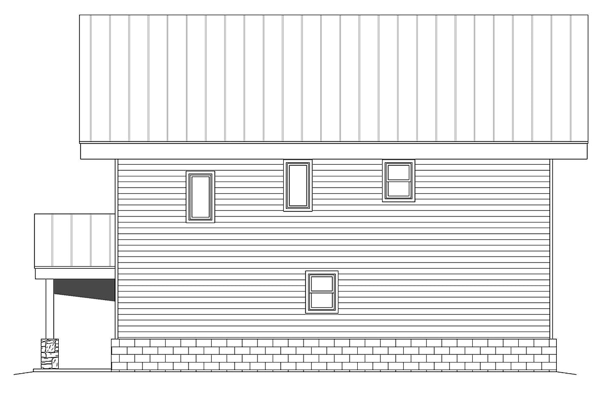 Coastal Contemporary Rear Elevation of Plan 81538