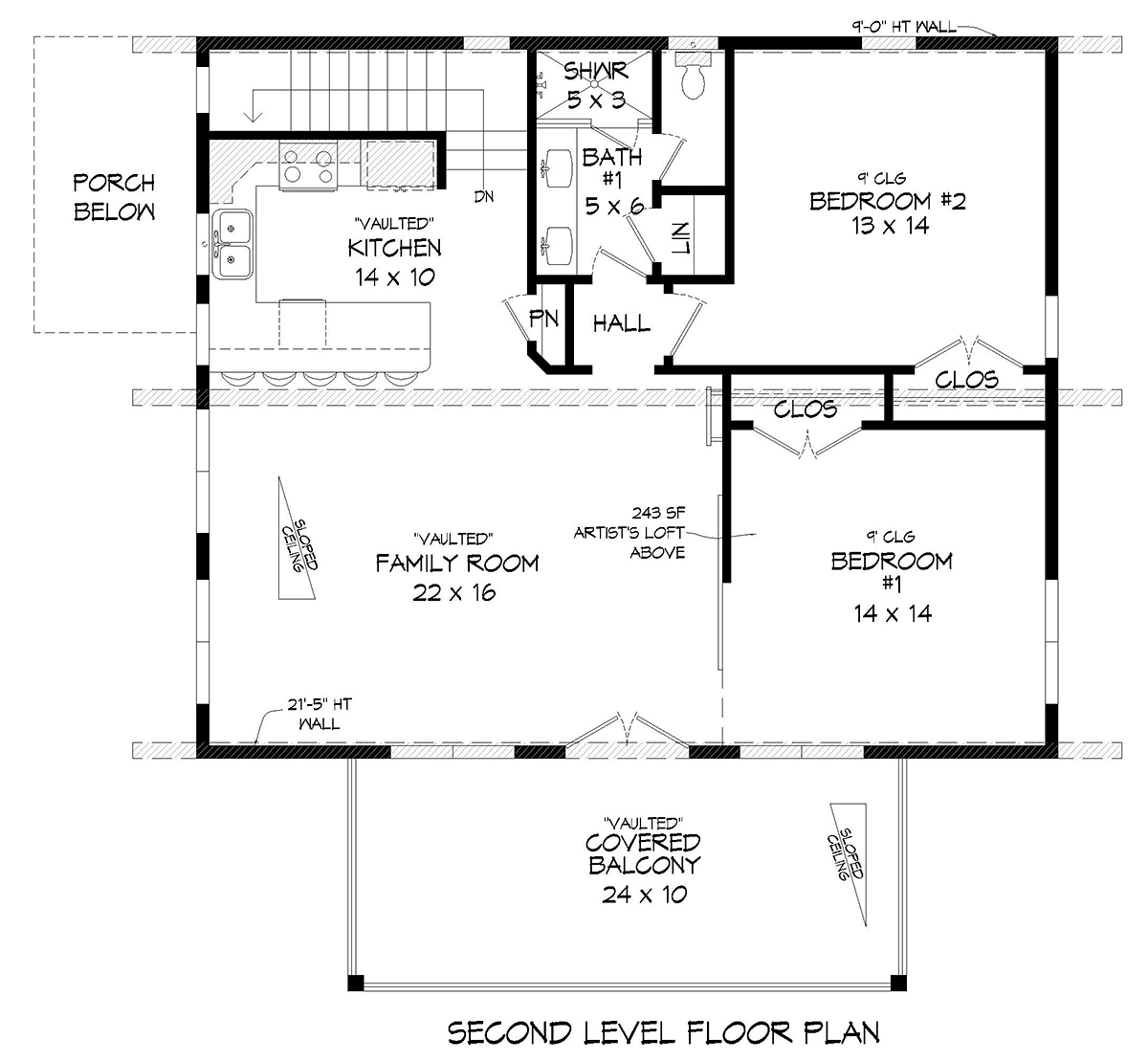 Coastal Contemporary Level Two of Plan 81540