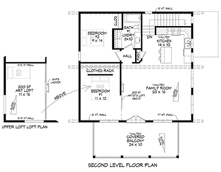 House Plan 81541 Second Level Plan