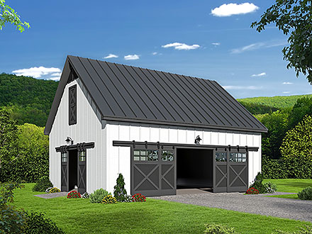 Barndominium Country Farmhouse Traditional Elevation of Plan 81543