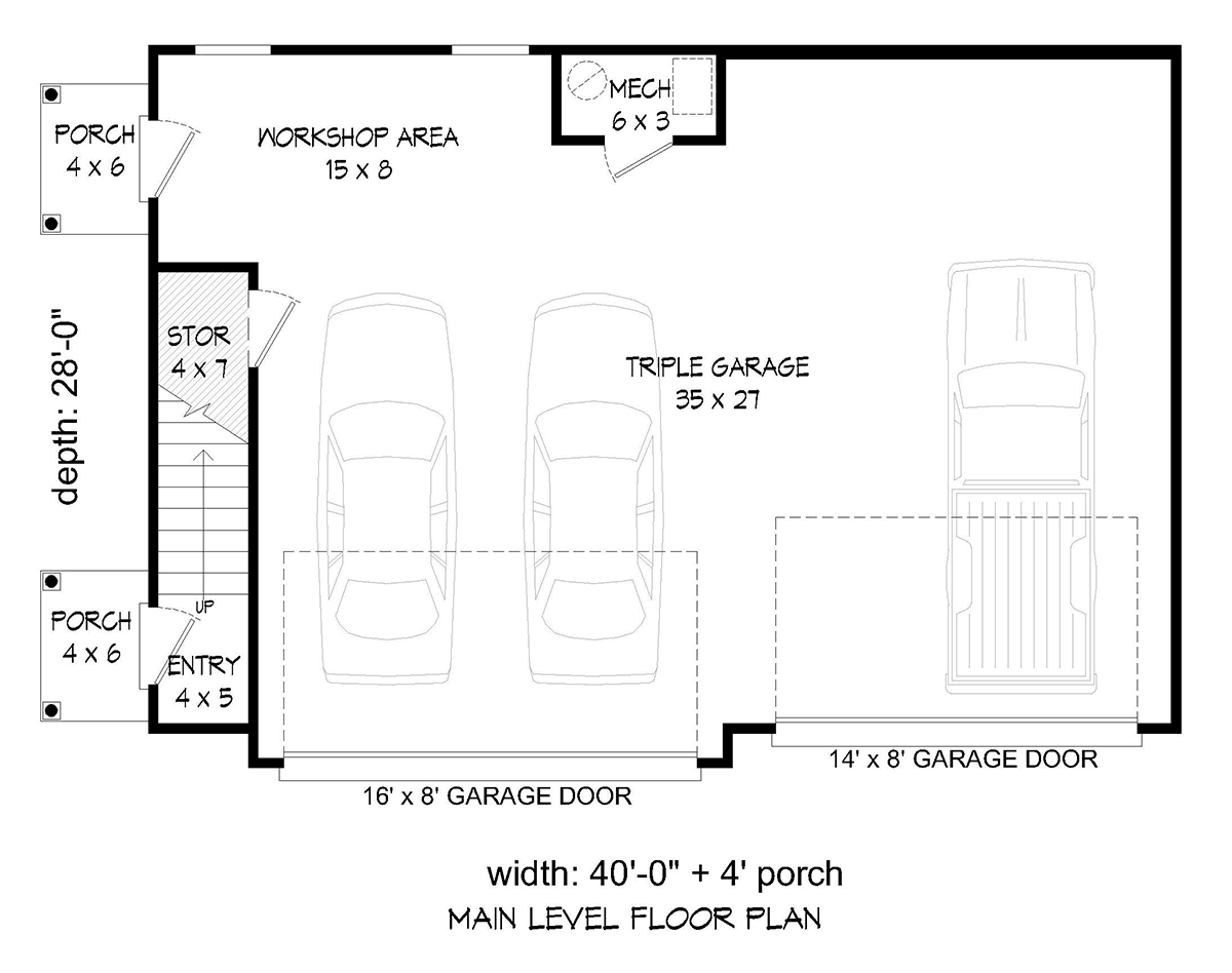 Garage-Living Plan 81547 Level One