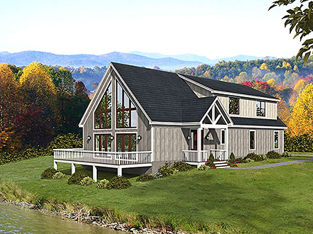 Cabin Country Prairie Style Ranch Traditional Elevation of Plan 81550