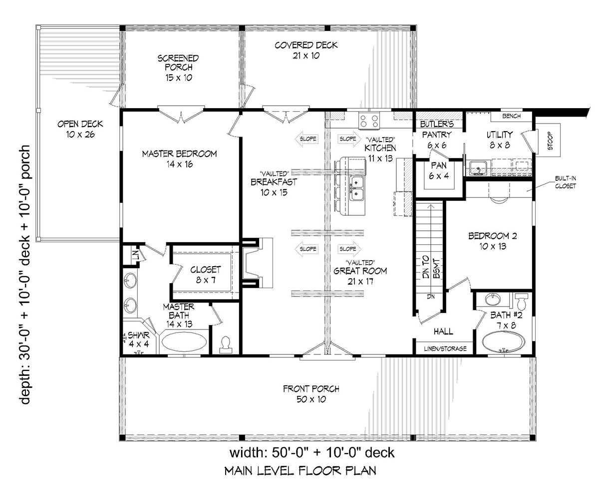 Country Farmhouse Ranch Traditional Level One of Plan 81551