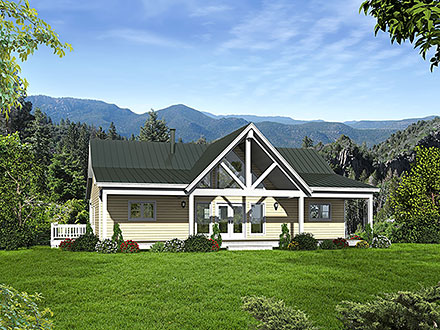Country Farmhouse Ranch Traditional Elevation of Plan 81557