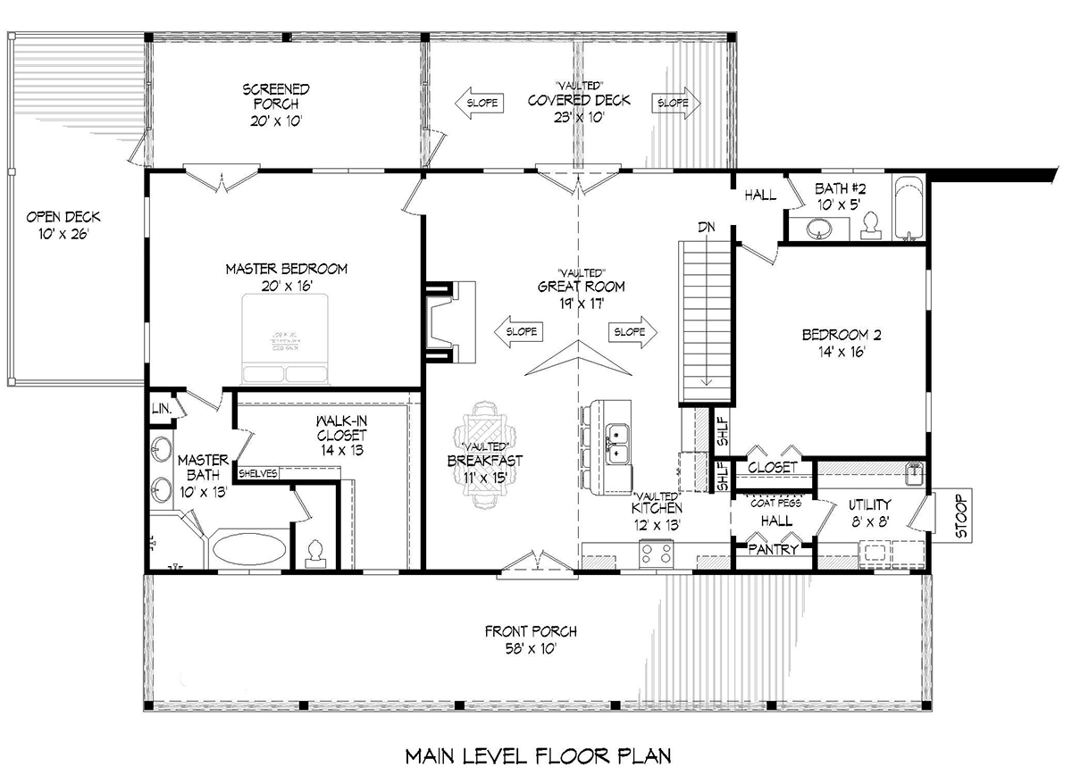 Country Farmhouse Ranch Traditional Level One of Plan 81558