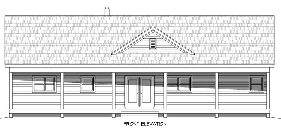 Country, Farmhouse, Ranch, Traditional Plan with 1740 Sq. Ft., 2 Bedrooms, 2 Bathrooms, 1 Car Garage Picture 4