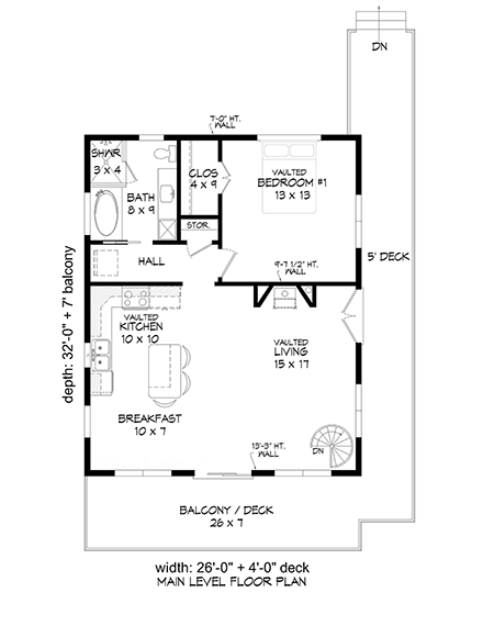 Garage-Living Plan 81565 First Level Plan