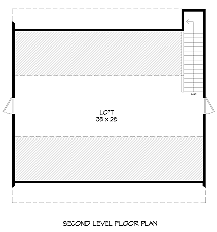 Garage Plan 81566 - 3 Car Garage Second Level Plan