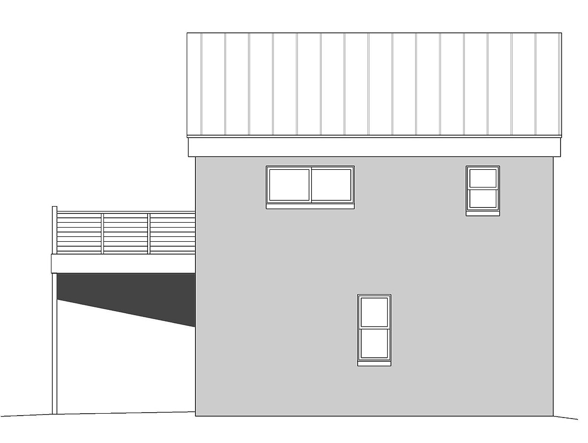 Contemporary Rear Elevation of Plan 81567