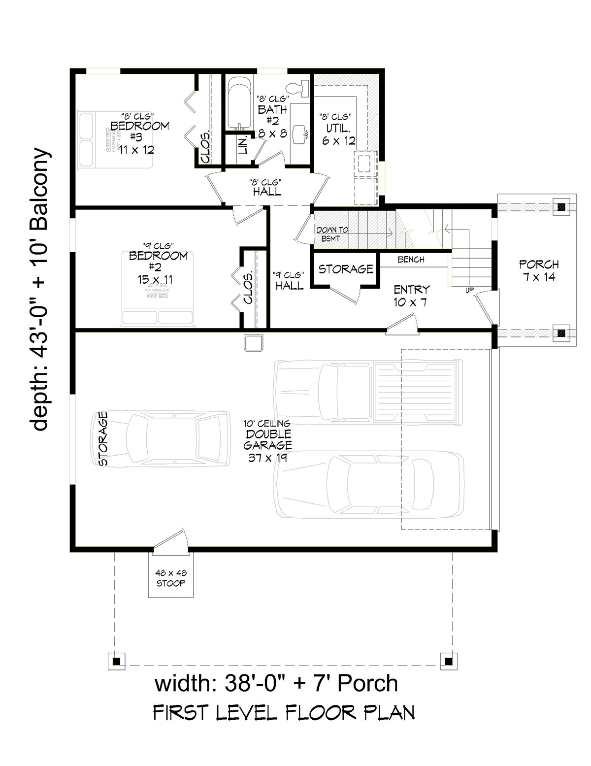 Contemporary Modern Level One of Plan 81574