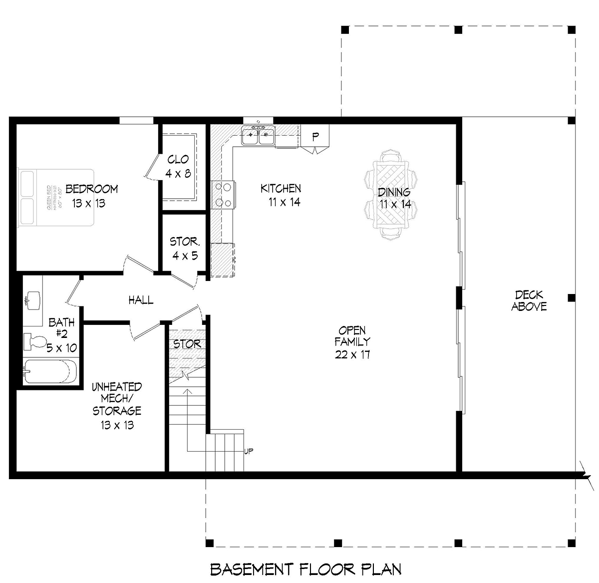 Cabin Country Prairie Style Ranch Traditional Lower Level of Plan 81576