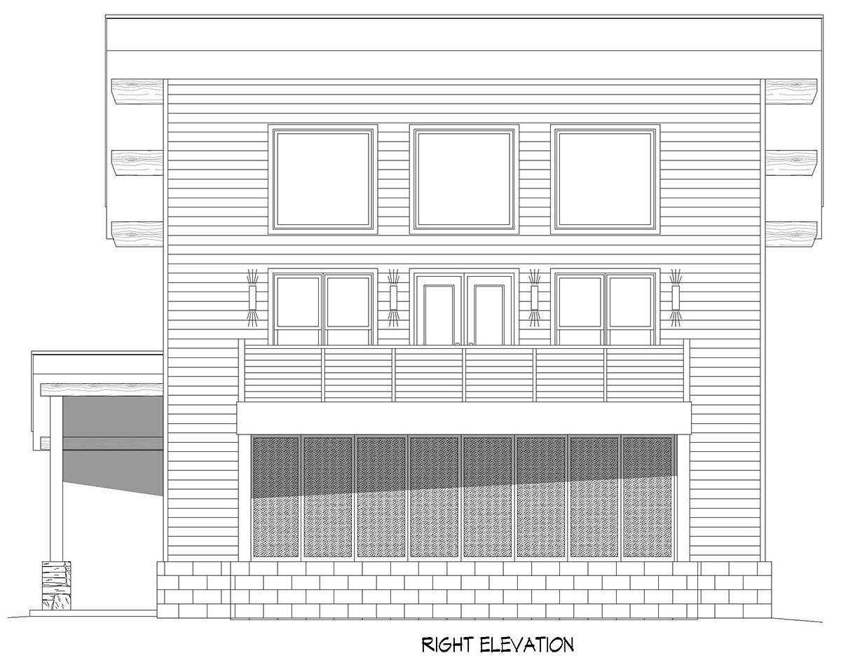 Coastal, Contemporary, Modern Plan with 1559 Sq. Ft., 3 Bedrooms, 2 Bathrooms, 2 Car Garage Picture 2