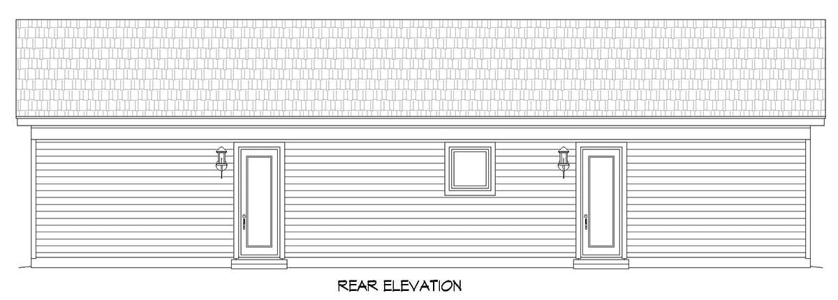 Cottage Country Farmhouse Ranch Traditional Rear Elevation of Plan 81582