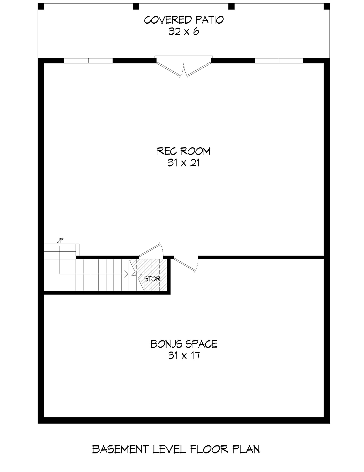 Country Farmhouse Traditional Lower Level of Plan 81591