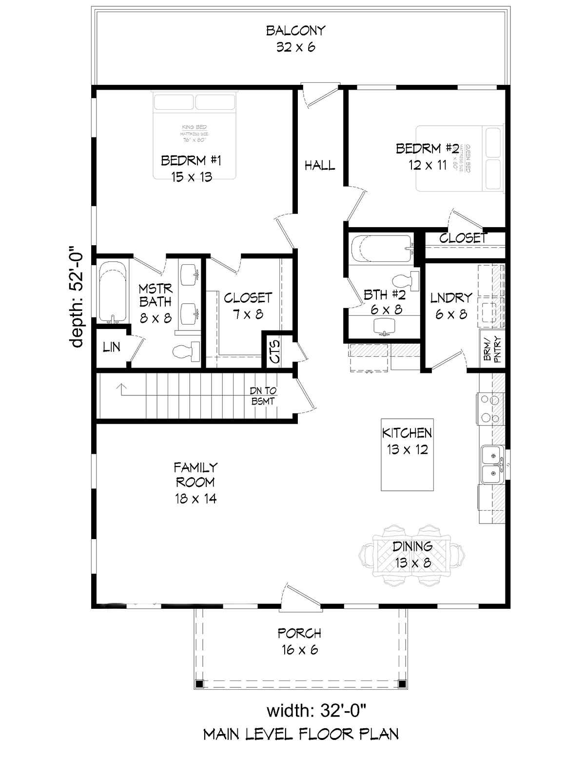 Country Farmhouse Traditional Level One of Plan 81591