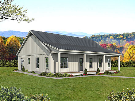Cabin Country Ranch Traditional Elevation of Plan 81593