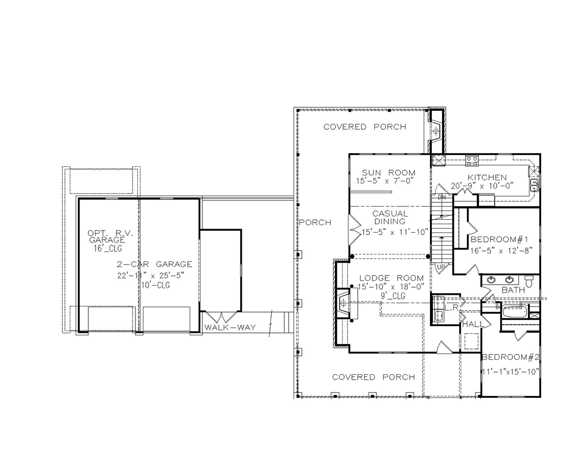 Cottage Craftsman Farmhouse Level One of Plan 81600