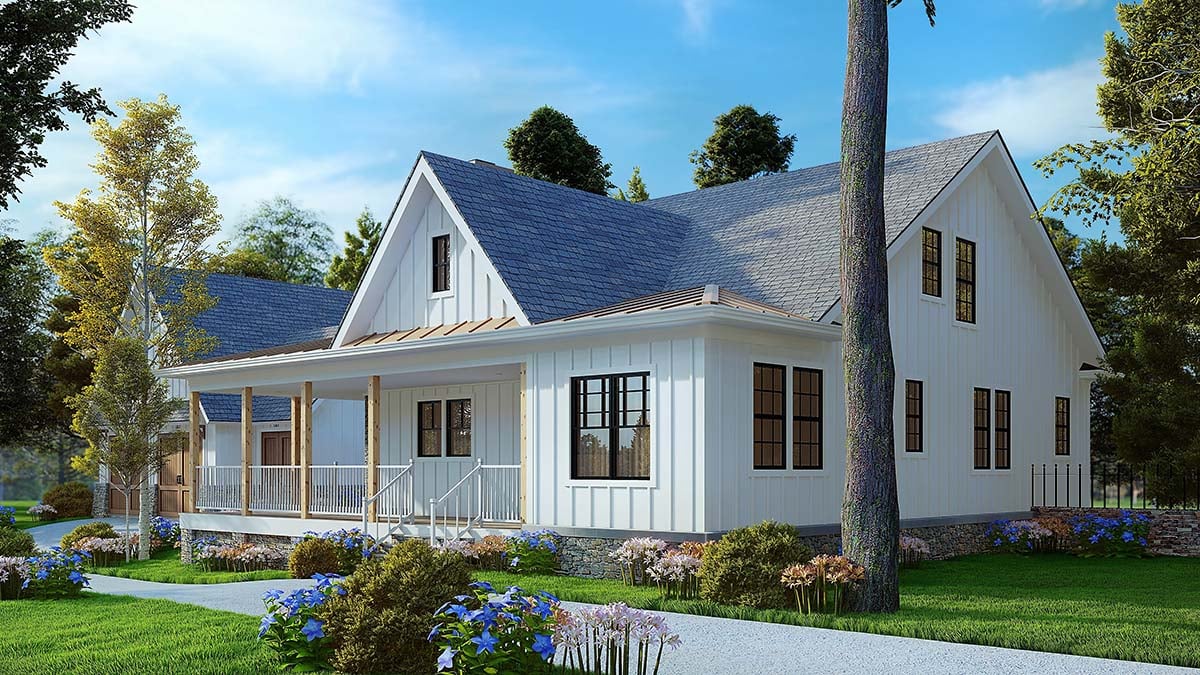 Cottage, Craftsman, Farmhouse Plan with 2241 Sq. Ft., 3 Bedrooms, 2 Bathrooms, 2 Car Garage Picture 2