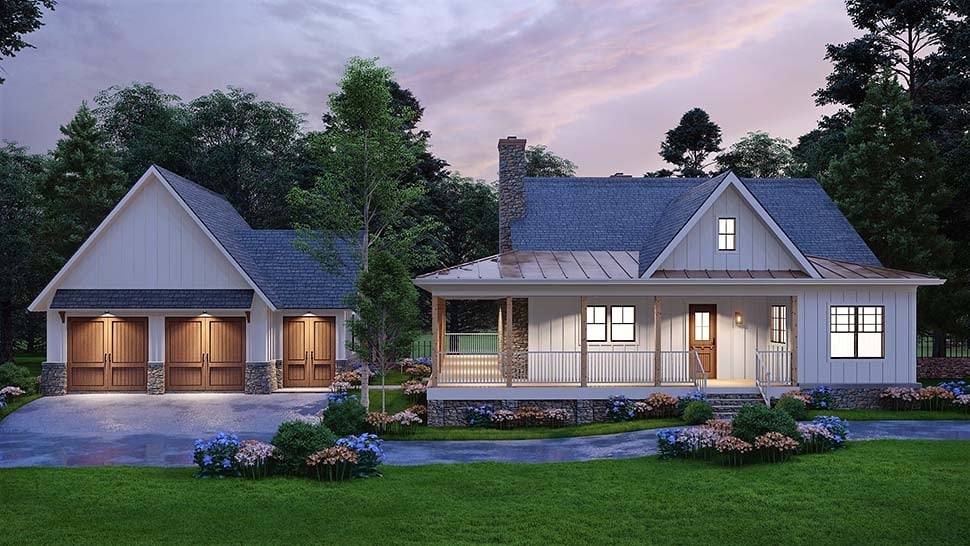 Cottage, Craftsman, Farmhouse Plan with 2241 Sq. Ft., 3 Bedrooms, 2 Bathrooms, 2 Car Garage Picture 7