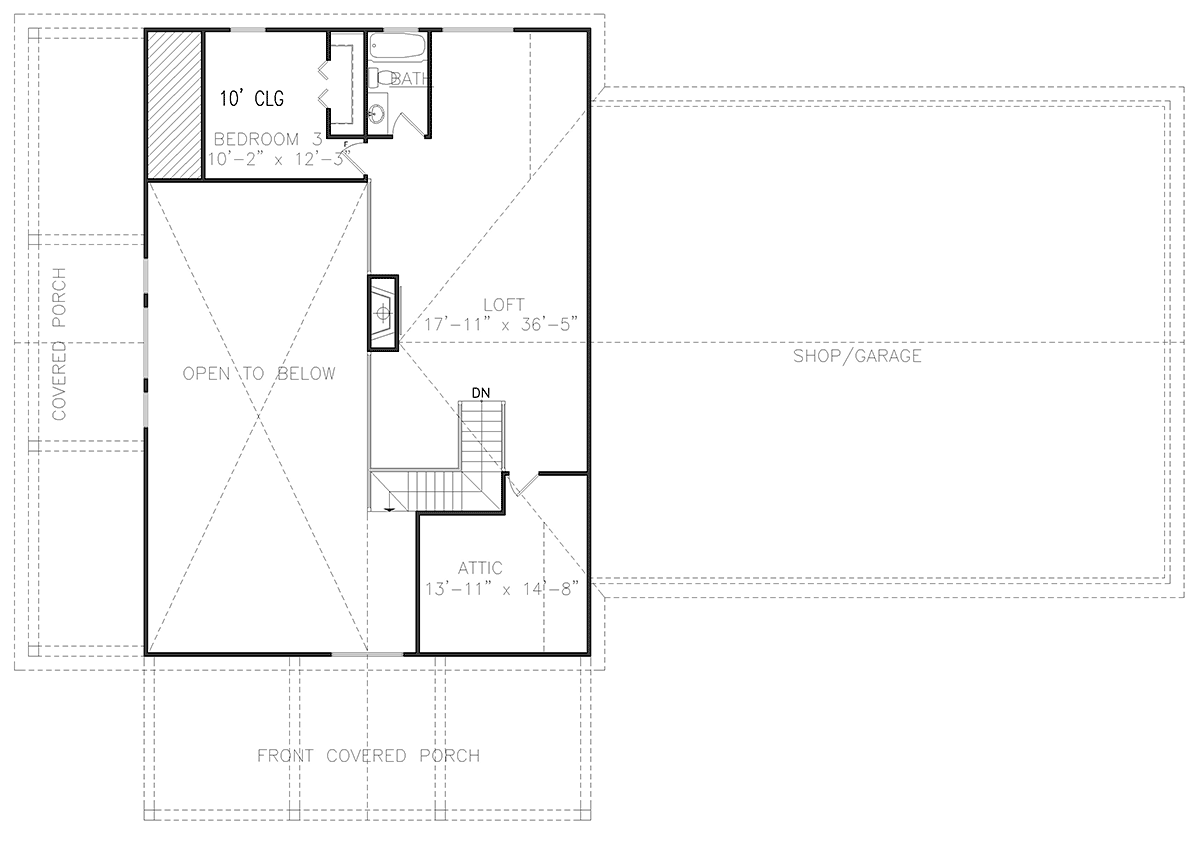 Barndominium Craftsman Level Two of Plan 81601
